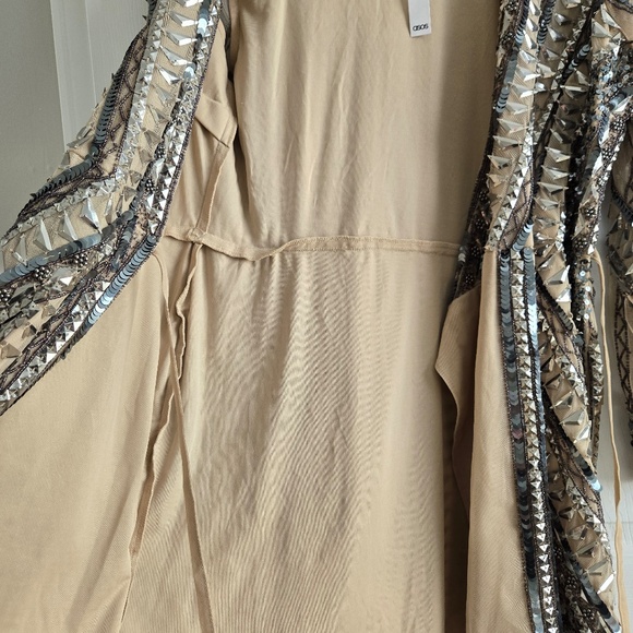 ASOS DESIGN Embellished Mini Dress with Tie Detail - Picture 6 of 9